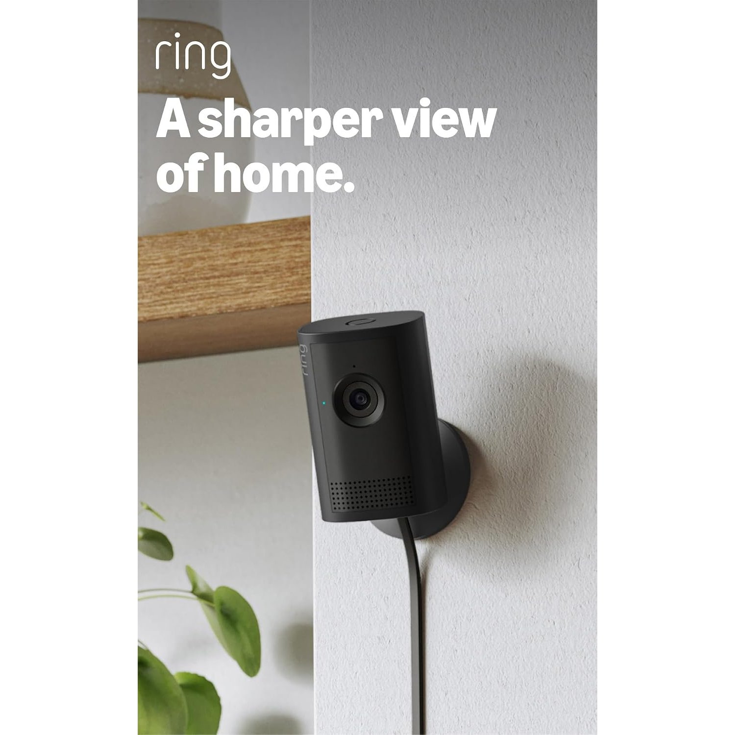 Ring Indoor Camera Plus (newest gen)| Plug-In Security Camera | Retinal 2K, 4x Enhanced Zoom, Low-Light Sight, Manual Lens Cover | 30-day free trial of Ring Subscription Plan