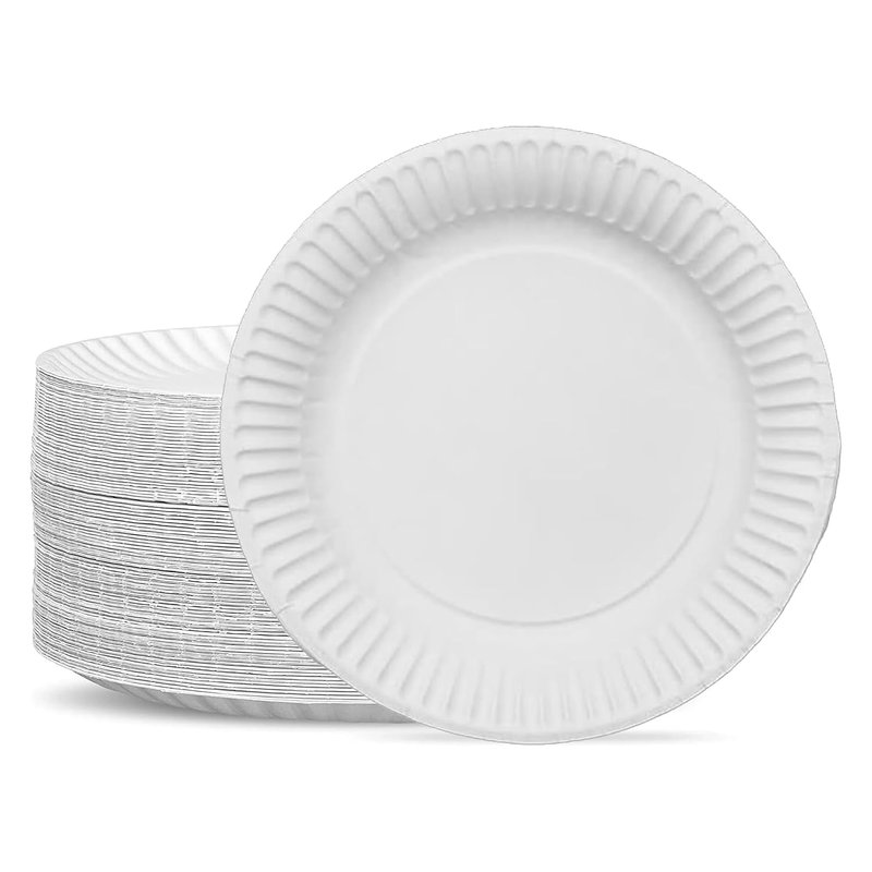 G4GADGET 100 Paper Plates 23cm - 9inch Paper, Disposable, Party