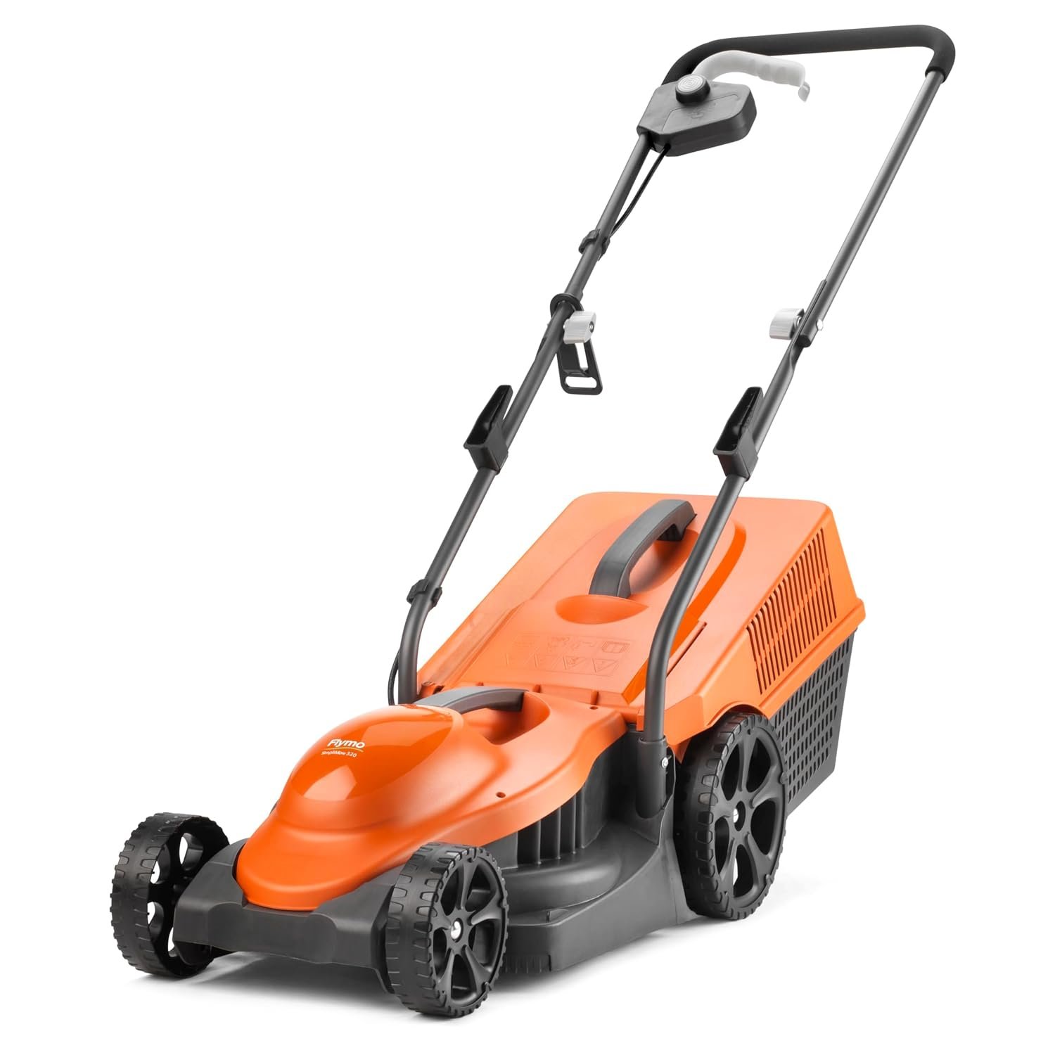 Flymo SimpliMow 320V Wheeled Electric Lawnmower - 1300 W Motor, 32 cm Cutting Width, 30 Litre Grass Box, Soft Grip Handles, Orange and Grey