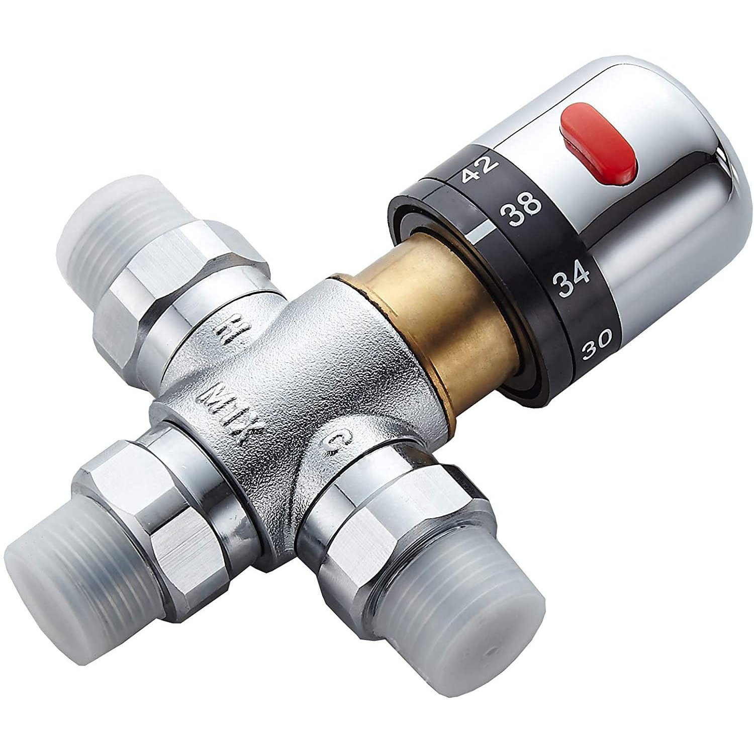 Gangang Mixer,Brass Tempered Valve, Lead Free Solid Brass, G1/2 NPS Male Connections with Check (Thermostatic Mixing)