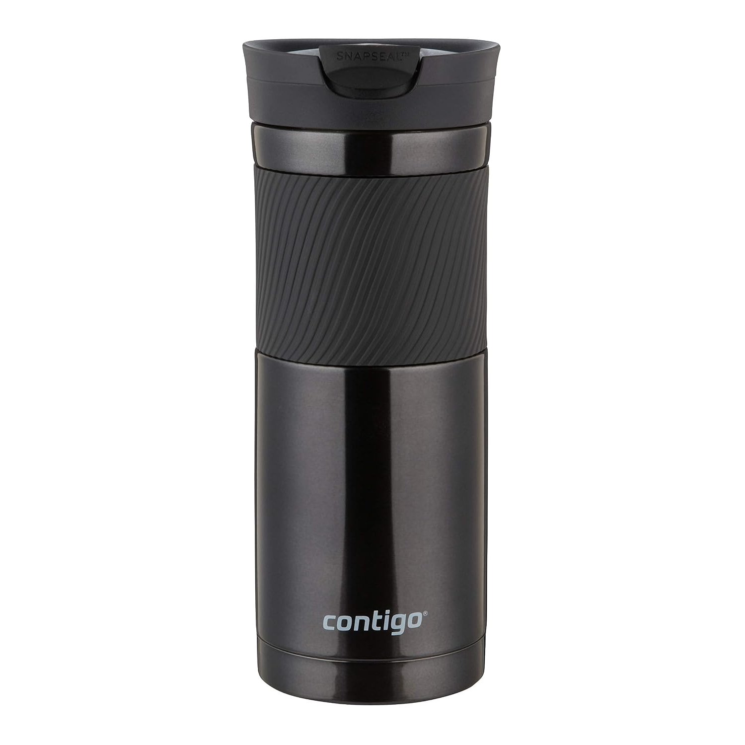 Contigo Travel Mug Byron, Stainless Steel Thermal-Mug, Coffee to go cup, 100% leakproof, Keeps hot for 7 hours, dishwasher safe lid, Black