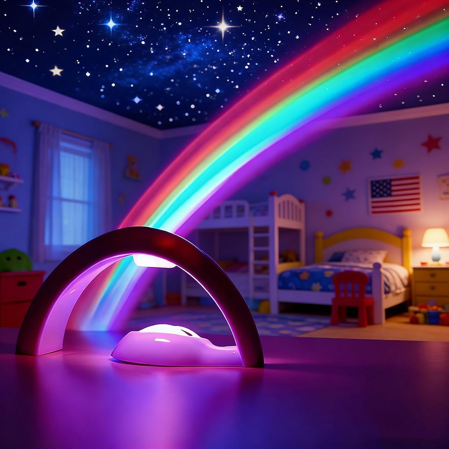 Excerando Rainbow Projector LED Light Reflection - Rainbow in My Room - Children Gift for Children