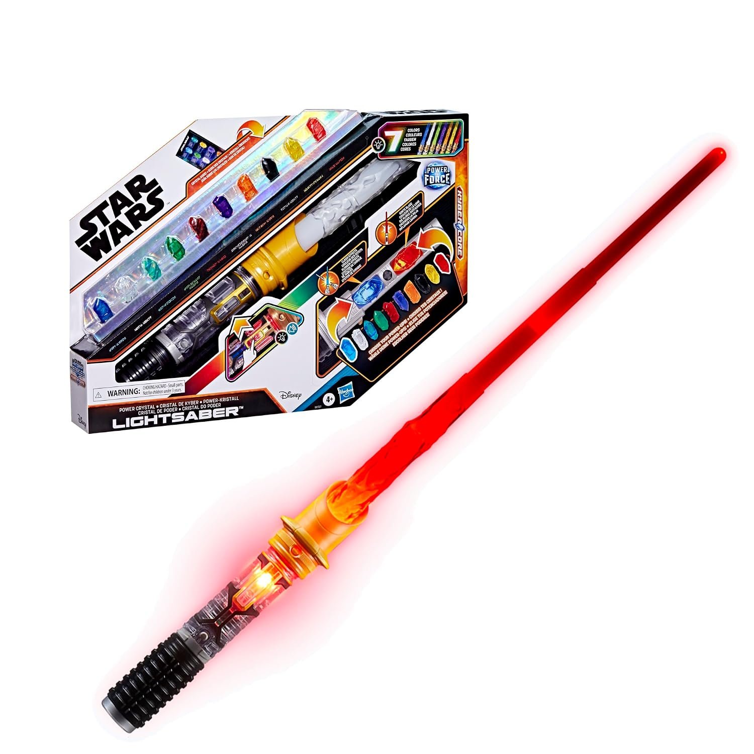 Star Wars Hasbro Power Crystal Lightsaber – Electronic Roleplay Toy with 10 Kyber Crystals and 7 Blade Colours | Create Your Own Custom Lightsaber with Sound FX | Gift for Kids Fans | Ages 4+