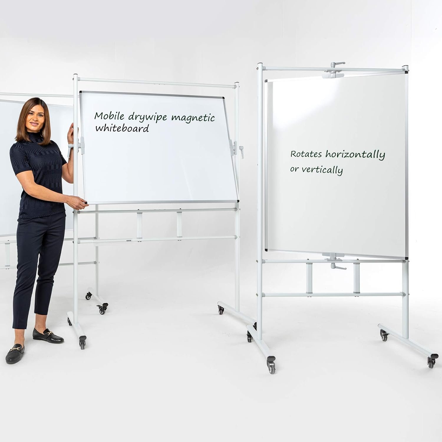Wonderwall Mobile Revolving Magnetic Whiteboard, 120 x 180 cm, Tilt & Swing