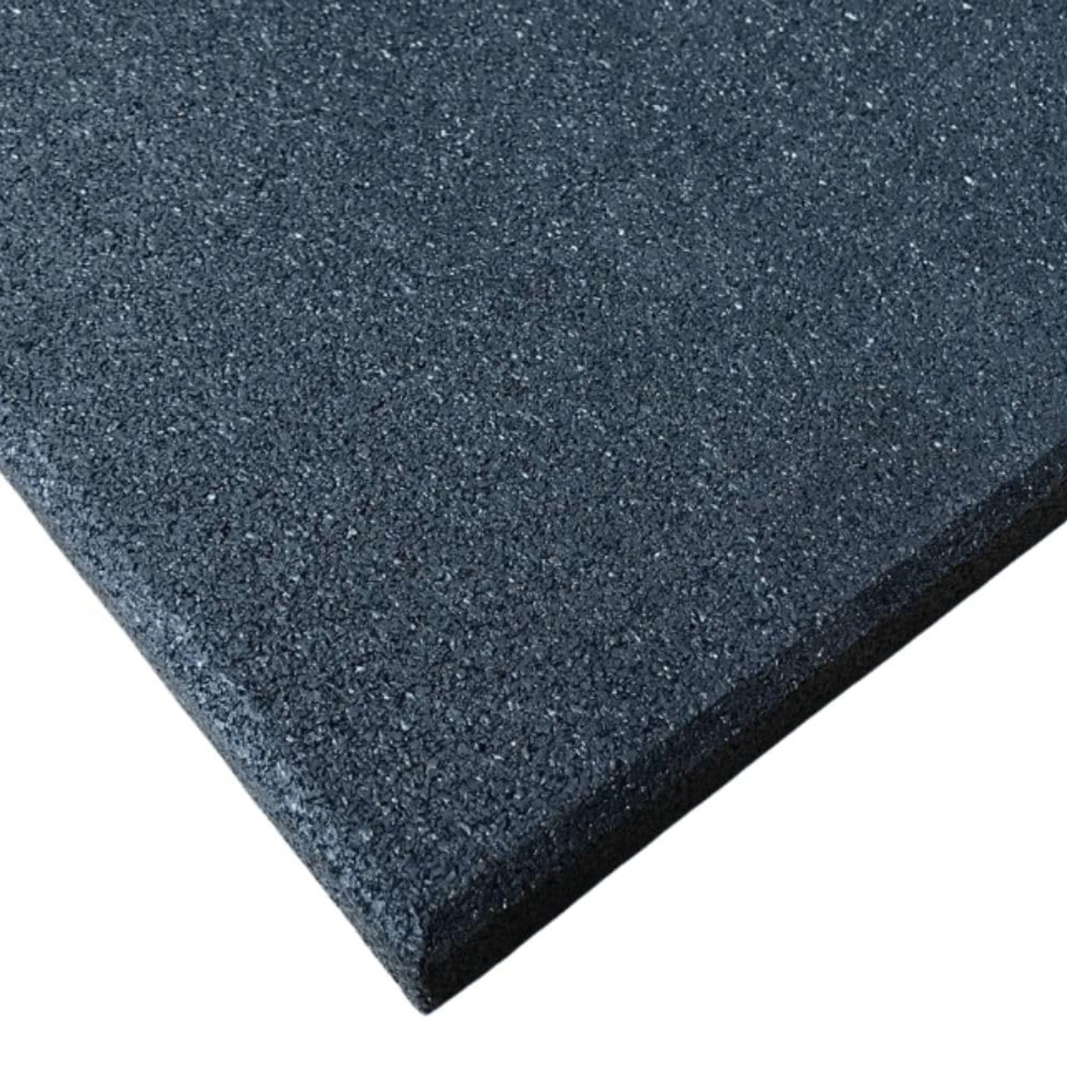 Rubber Crumb Gym Floor Tiles - Heavy Duty Non-Slip Commercial Grade Gym Mats - 1m x 1m (Black, 25mm Thick)