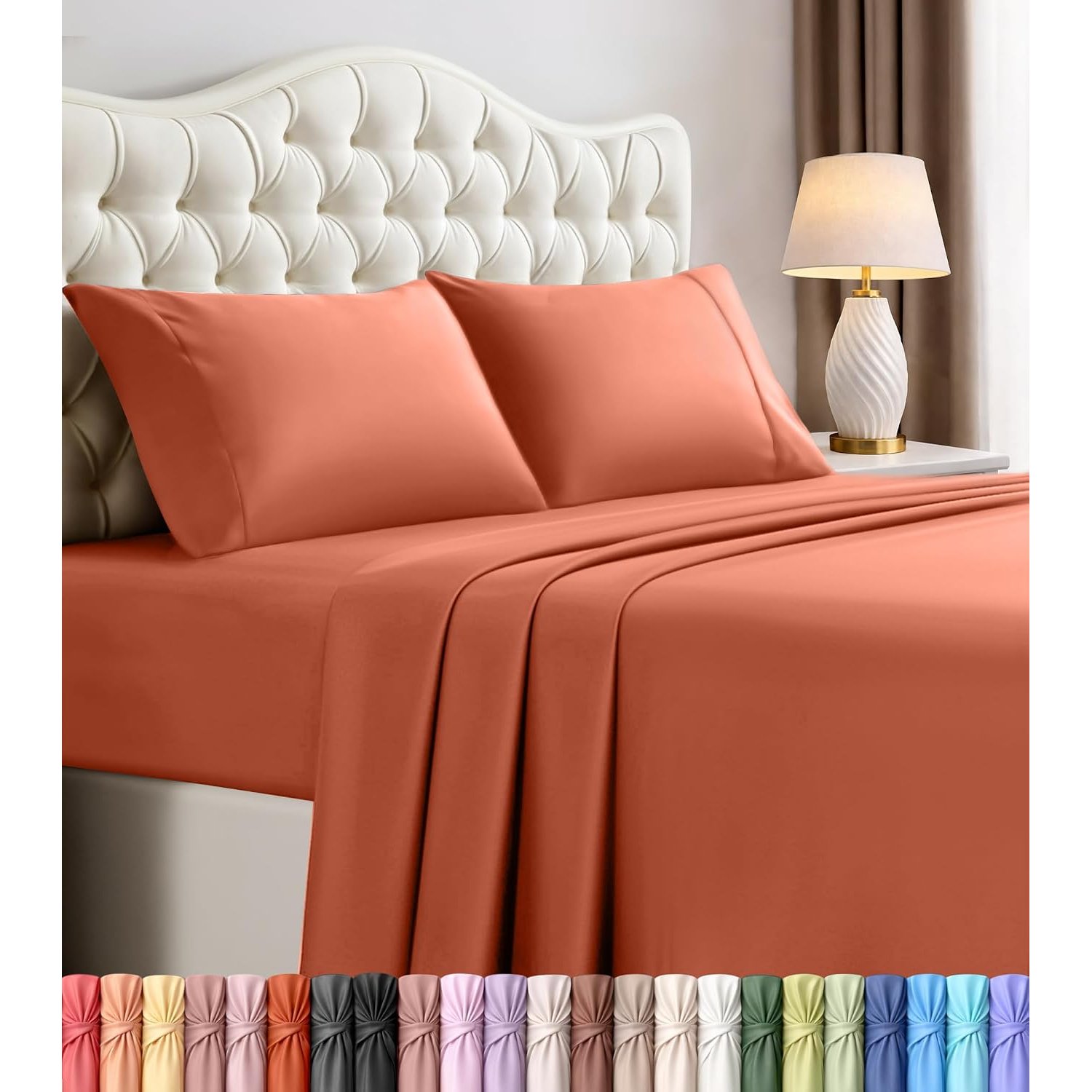 Utopia Bedding King Bed Sheets Set - 4 Piece Bedding - Brushed Microfiber - Shrinkage and Fade Resistant - Easy Care (King, Terracotta Orange)