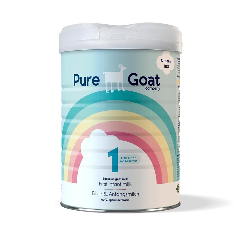 Pure Goat Company Organic Infant Formula Stage 1 (0–6 Months) | Made with Full-Cream Goat’s Milk | GOS Fibres, DHA & ARA | Palm Oil & Soy Free | Organic Certified Baby Milk Powder – 800g