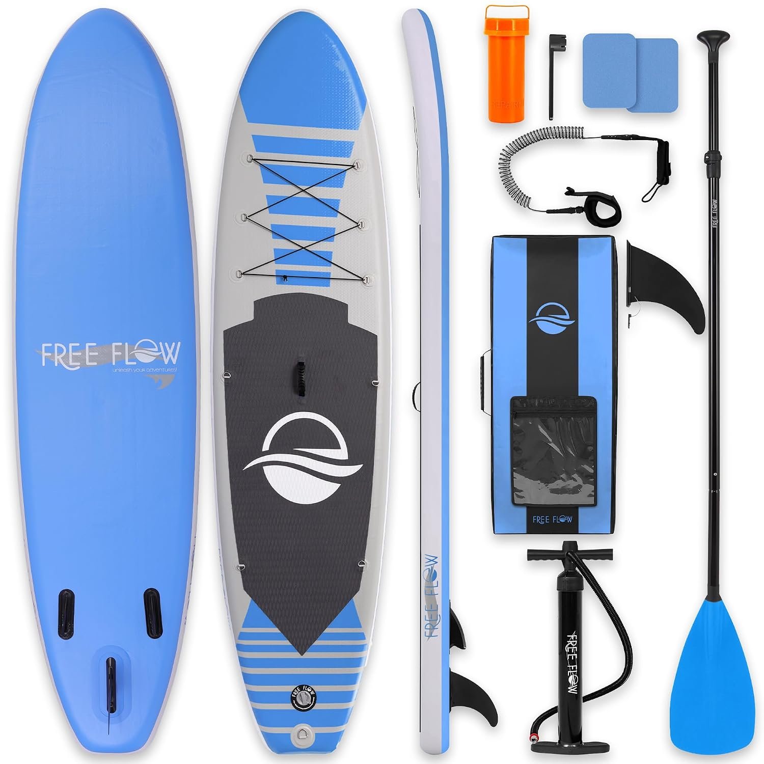 SereneLife Inflatable Stand Up Paddle Board, SUP Board- Paddleboards for Adults and Youth, Surfing Board Kit, 0.63cm Thick Standup Paddleboarding, Non-Slip Deck, Wide Stance, Surf Control w/Backpack