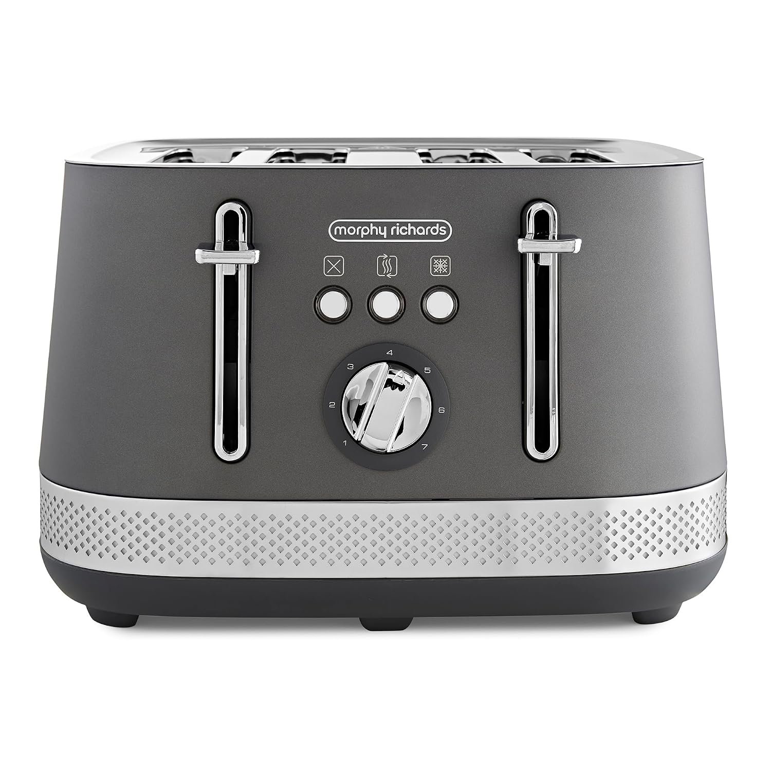 Morphy Richards Illumination 4 Slice Toaster, 7 Toast Settings, Browning Controls, Variable Width Slots, Auto Pop-up, Removeable Crumb Tray, Cord Storage, 1500W, Titanium, 248022