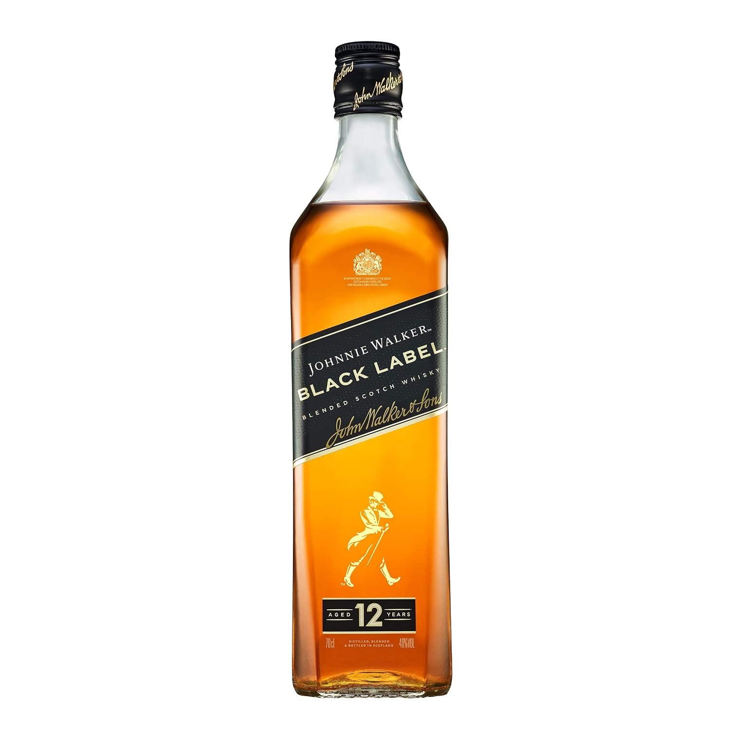 Johnnie Walker Black Label | 40% vol | 70cl | Blended Scotch Whisky | Crafted Using Whiskies Aged a Minimum of 12 Years | Neat or in Mixed Drinks | Ideal for Gifting