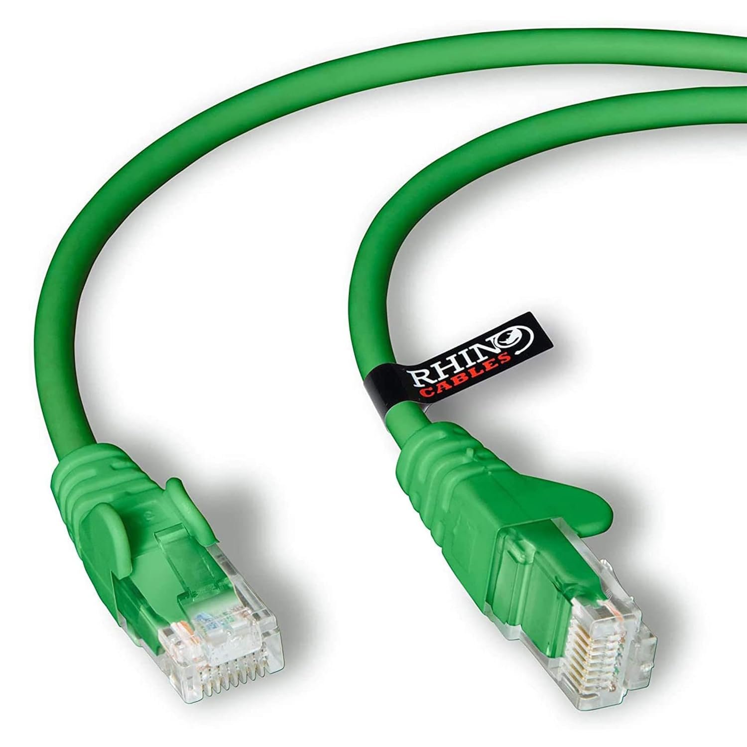 rhinocables CAT 6 High-Speed Gigabit Ethernet Cable - Patch Network Lead for LAN| Snagless UTP With LSZH Jacket | RJ45 Connector - Internet, Router, Modem, Smart TV, PC & More (10m, Green, Pack of 25)