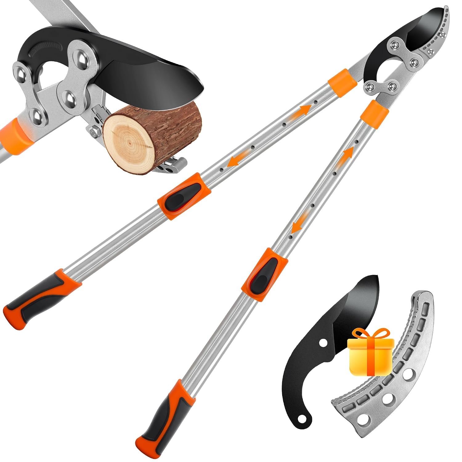 Telescopic Loppers 70–95CM, Heavy Duty Tree Loppers with SK5 Steel Blade & Teflon Coating, Extendable Handle Branch Cutter, Professional Garden Anvil Lopper for Thick Branches & Pruning
