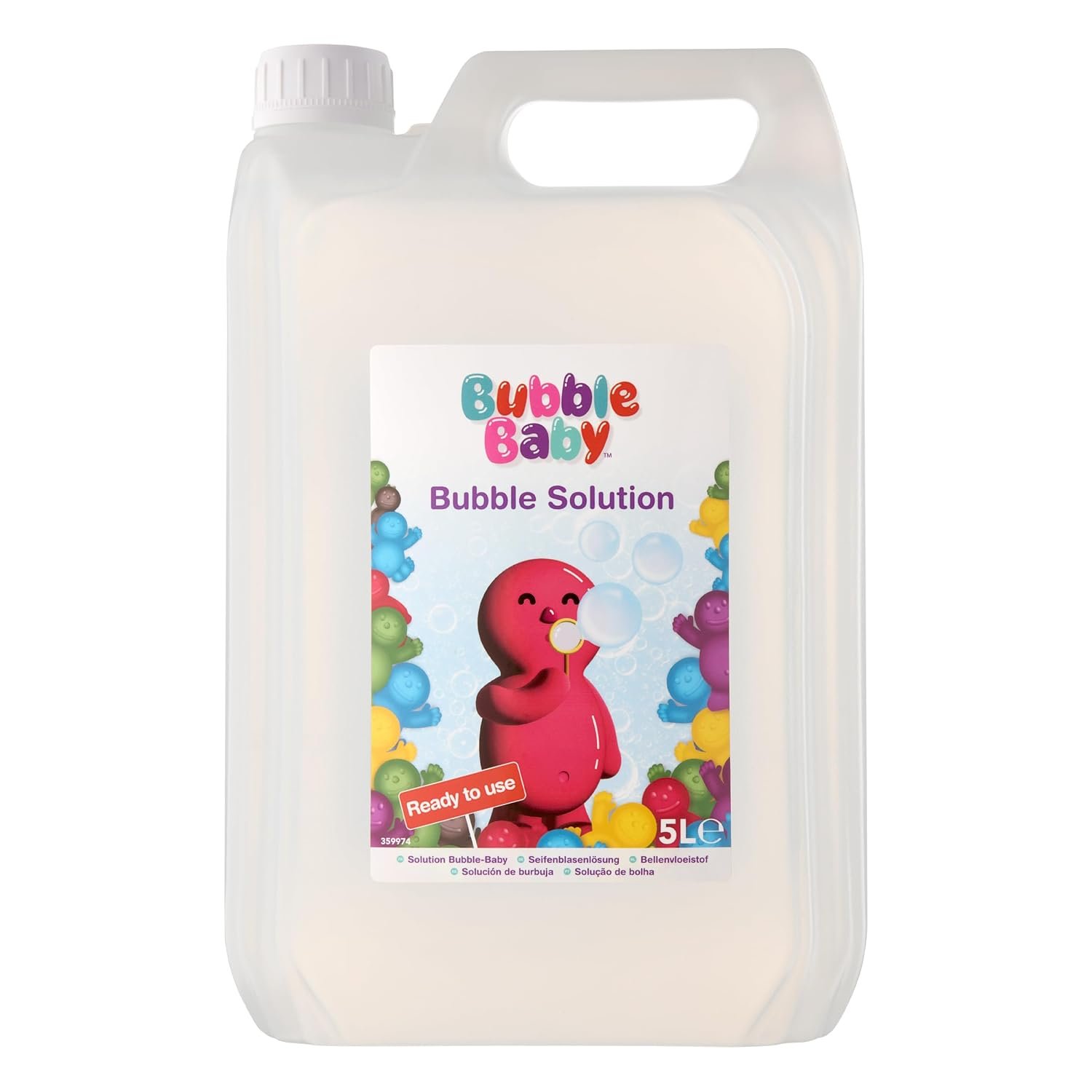 BUBBLEBABY 5L Bubble Solution Refill – Premium Bubble Liquid for Bubble Machines, Big Bubble Wand, Kids Bubbles & Bubble Mixture – Long-Lasting, Safe & Non-Toxic Bubble Fluid
