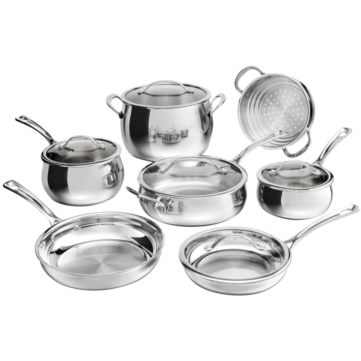 Cuisinart 12-Piece PureClad™ Triple-Ply Stainless Steel Cookware Set, PCT-12