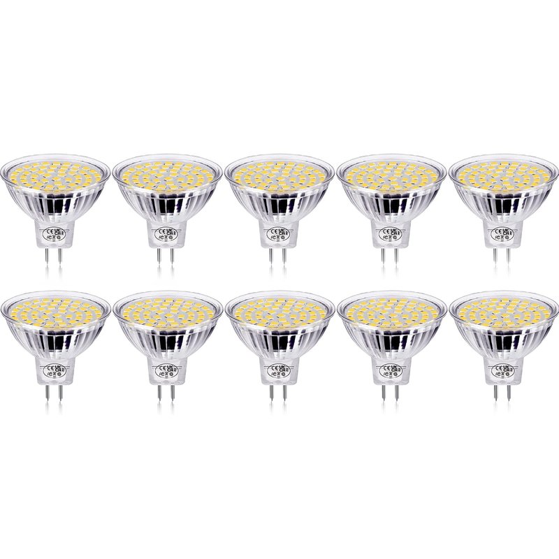 GVOREE MR16 GU5.3 LED 12V Light Bulbs 5W Daylight White Replace 40W Halogen GU 5.3 MR 16 Spotlight 4000K Neutral White 450 Lumens 120°Beam Angle (Pack of 10)