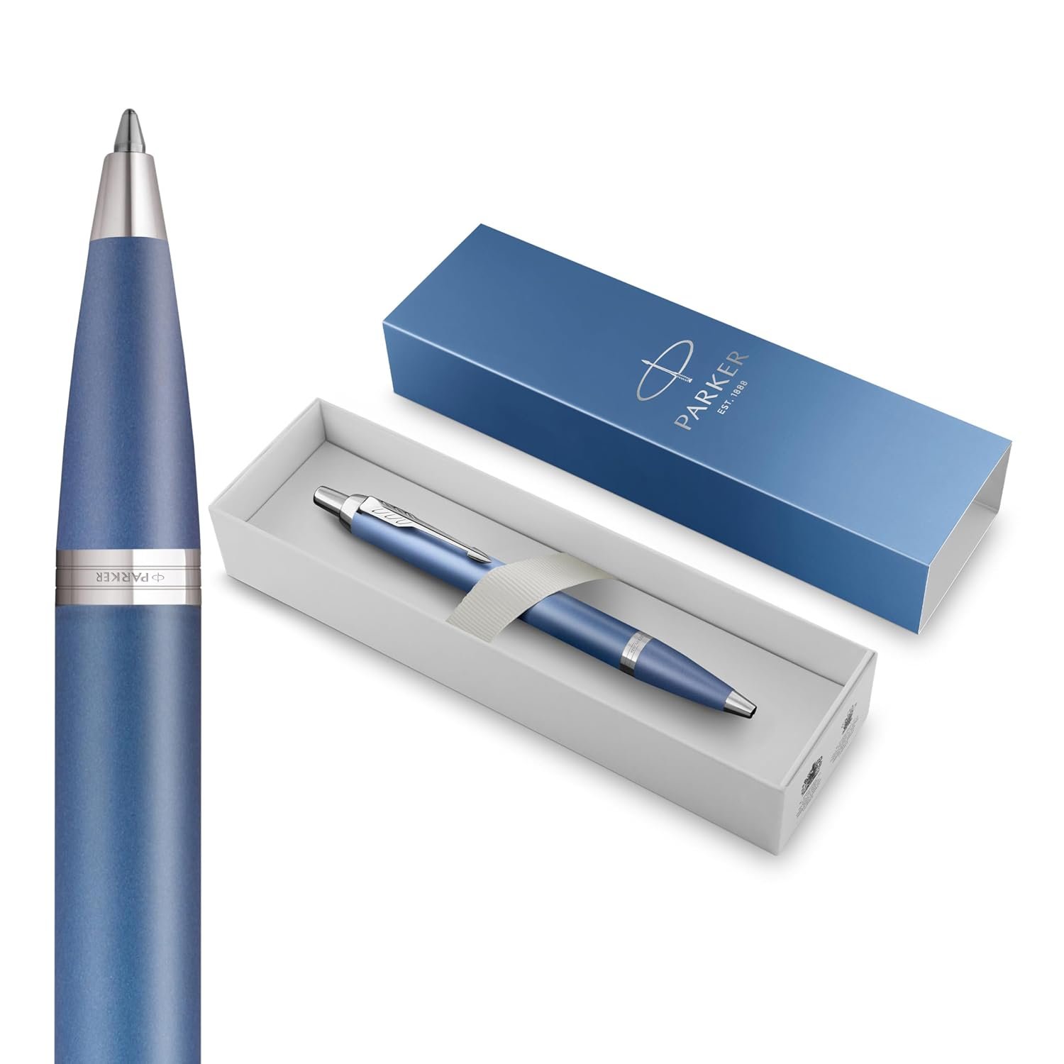 Parker IM Writing Rituals Ballpoint Pen | Peaceful Blue Finish with Gradient & Chrome Trims | Medium Point | Blue Ink | Gift Box