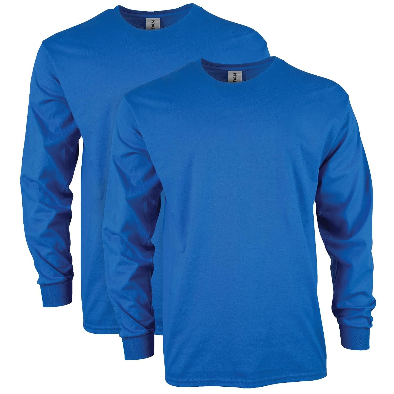 Gildan Unisex's Ultra Cotton Long Sleeve T-Shirt, Style G2400, Multipack, Royal (2-Pack), 4XL (Pack of 2)