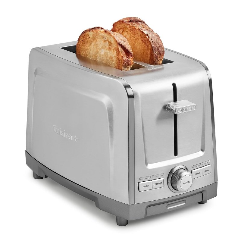 Cuisinart Core Collection 2-Slice Toaster | Extra-Long Slots for Artisan Bread | Bagel Setting |High-Lift Quickview | Single Slice & Defrost Functions | +30sec Toast Boost|Removable Crumb Tray