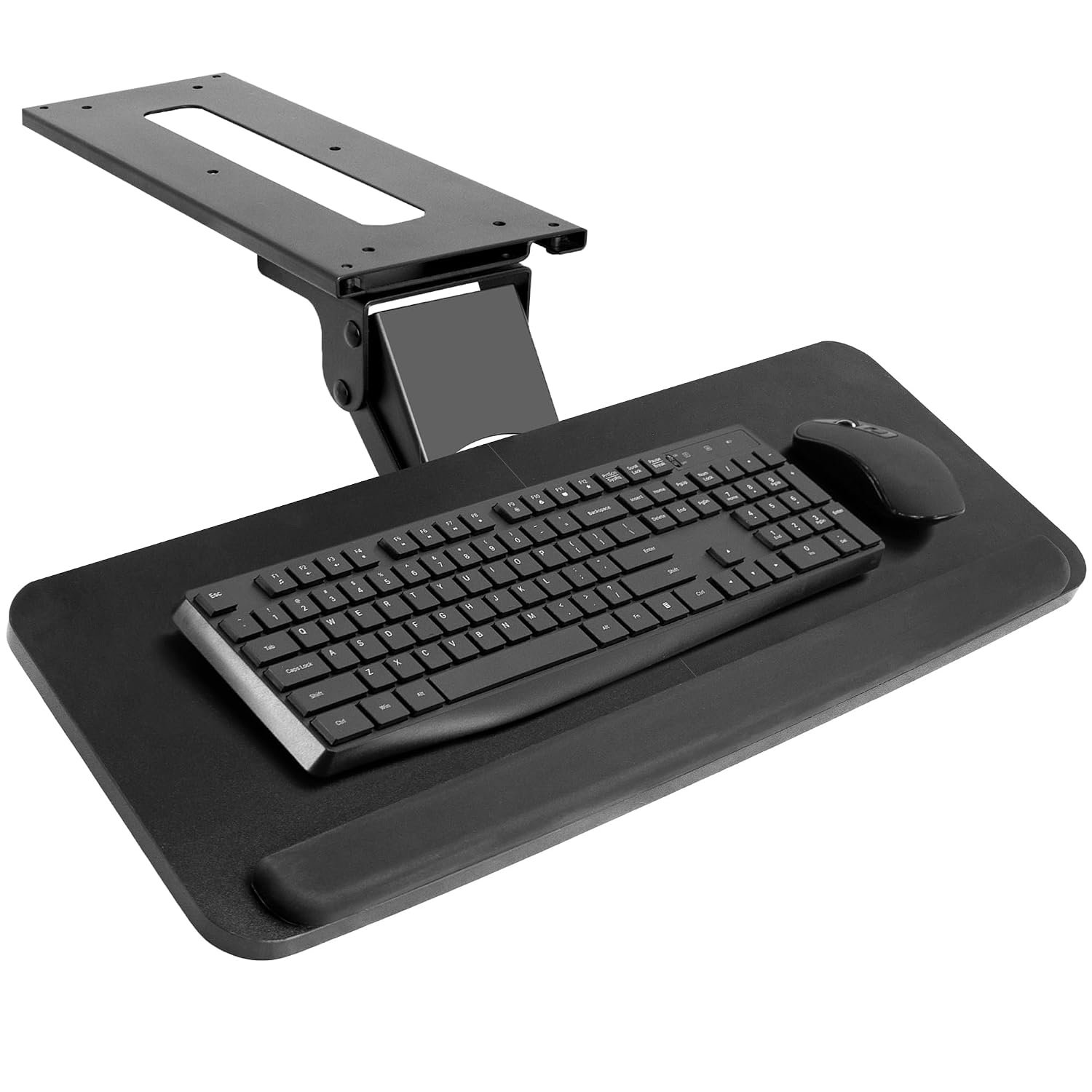 VIVO Adjustable Computer Keyboard & Mouse Platform Tray Ergonomic Under Table Desk Mount Drawer Underdesk Shelf (MOUNT-KB03B)…