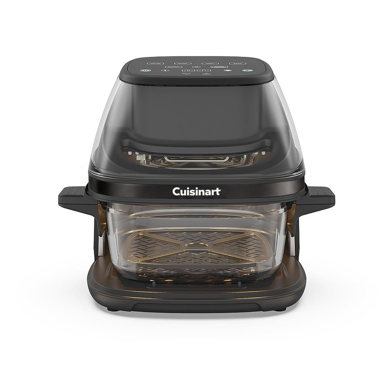 Cuisinart ClearView 3.8L Glass Basket Air Fryer I 5-in-1 Air Fry, Roast, Grill, Bake, Recrisp I Space saving design I Removable Glass Basket & Lid I PFAS-free I Dishwasher safe I 1600W