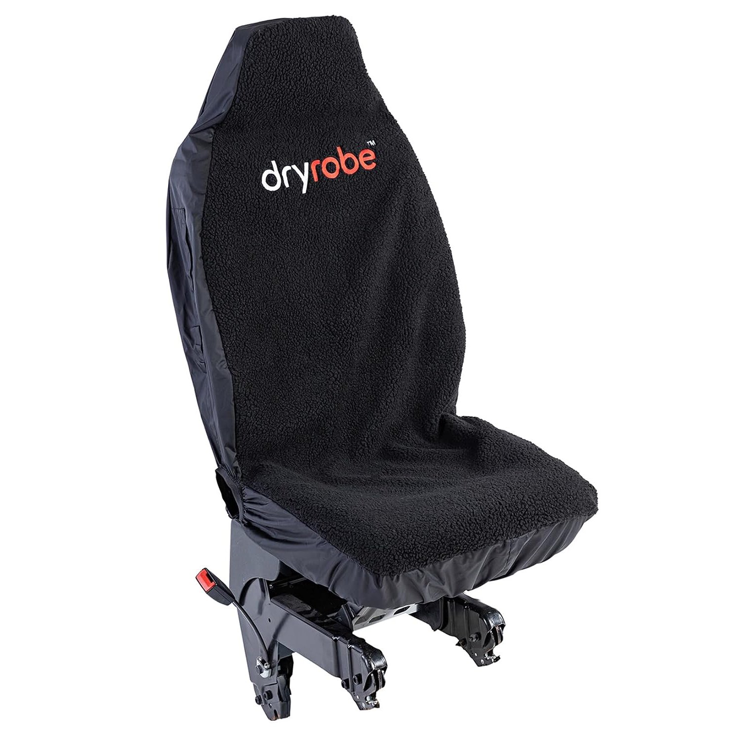 Dryrobe® Single Car Seat Cover - Warm and Water-repellent - Synthetic Lambswool Lining - Super Tough and Durable - Black