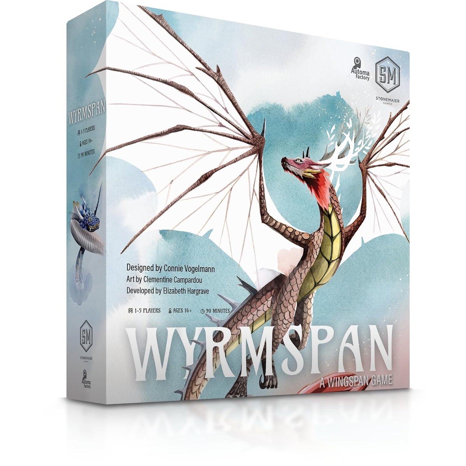 Stonemaier Games | Wyrmspan – Beautifully Illustrated Strategy Hit Board Game | Great For Games Nights, Date Nights & Solo Play | 180+ Unique Dragons to Discover | 1-5 Players | Ages 14+ | 90 Mins