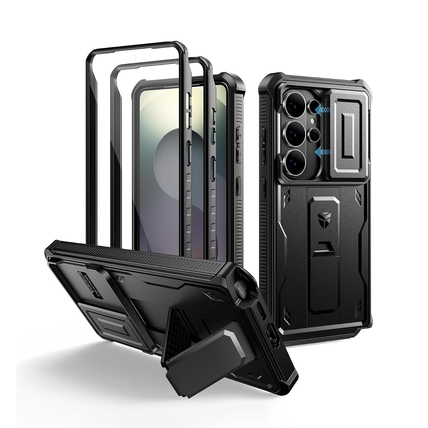Dexnor for Samsung Galaxy S26 Ultra Case with Upgraded Slide Camera Cover & 2 Front Frames & Built-in Screen Protector & Kickstand, Heavy-duty Rugged Case Full-Body Shockproof Bumper Protective Cover