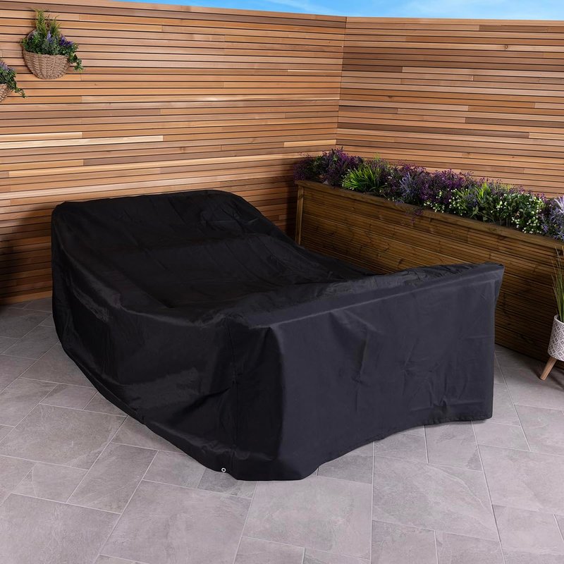 CHARLES BENTLEY Premium Rectangular Garden 6 Seat Furniture Cover, Waterproof, Tear Resistant, For Outside, Patio, Garden Table Cover, Windproof, Large, Weatherproof, Easy Clean, Black (215x173x80cm)