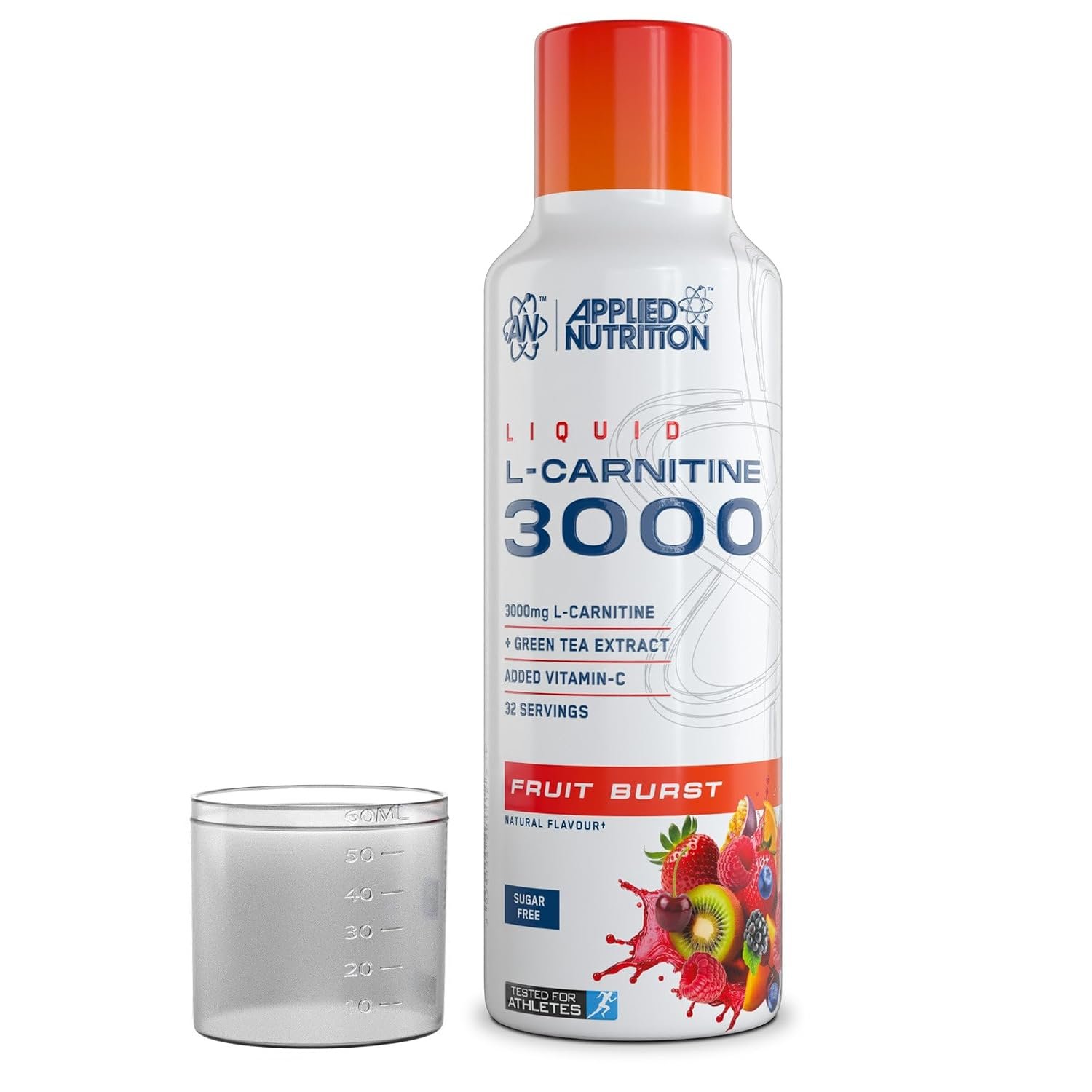 Applied Nutrition L Carnitine 3000 Liquid - L-Carnitine with Green Tea & Vitamin C, Boosts Energy & Weight Management, Vegan (480ml - 32 Servings) (Fruit Burst)