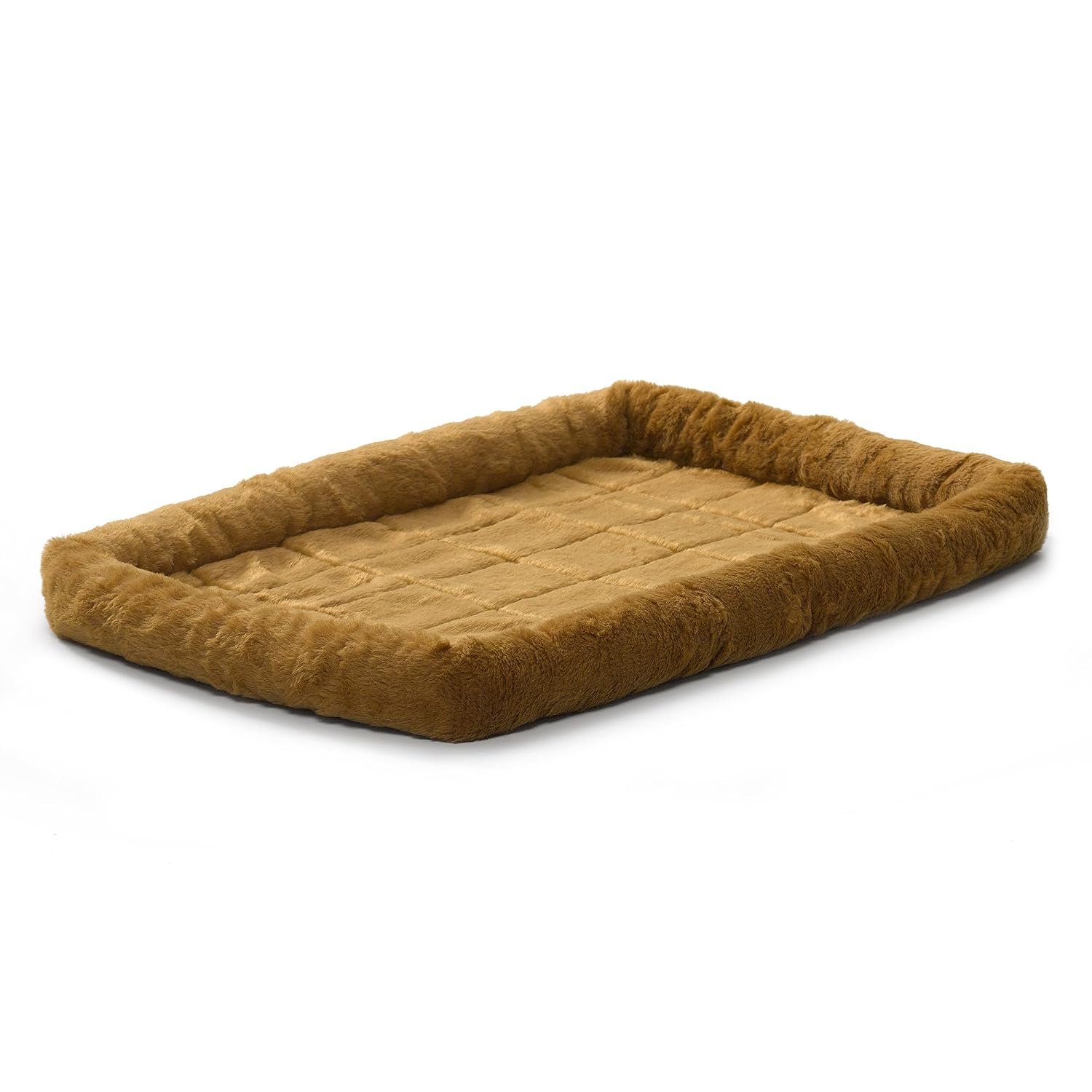 MidWest Homes for Pets QuietTime Dog Bed – Cinnamon Faux Fur Bolster, Ultra-Soft and Machine Washable, Fits 122 cm Crates and Carriers, for Extra-Large Breed Dogs