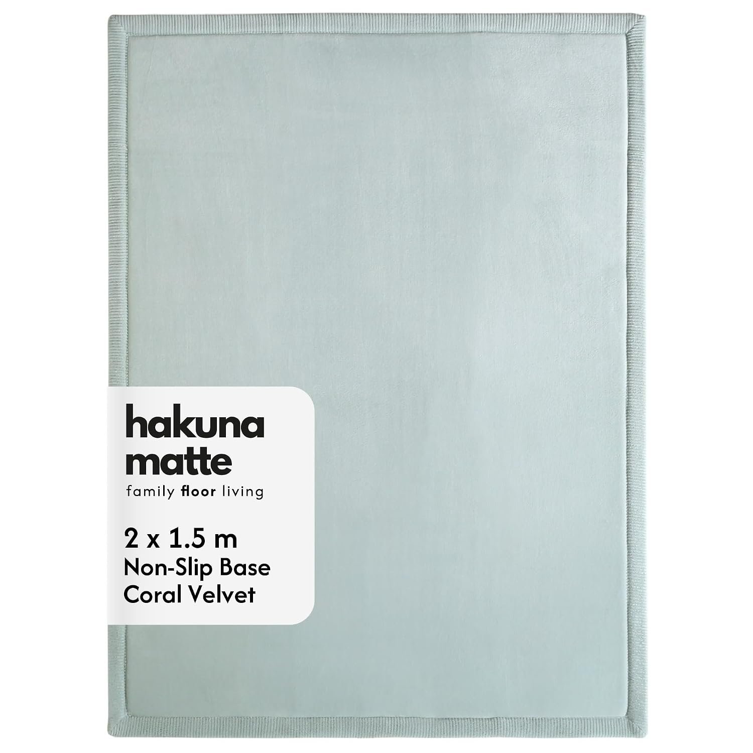Hakuna Matte Premium Large Coral Velvet Baby Play Mat 200x150x2.5cm Green