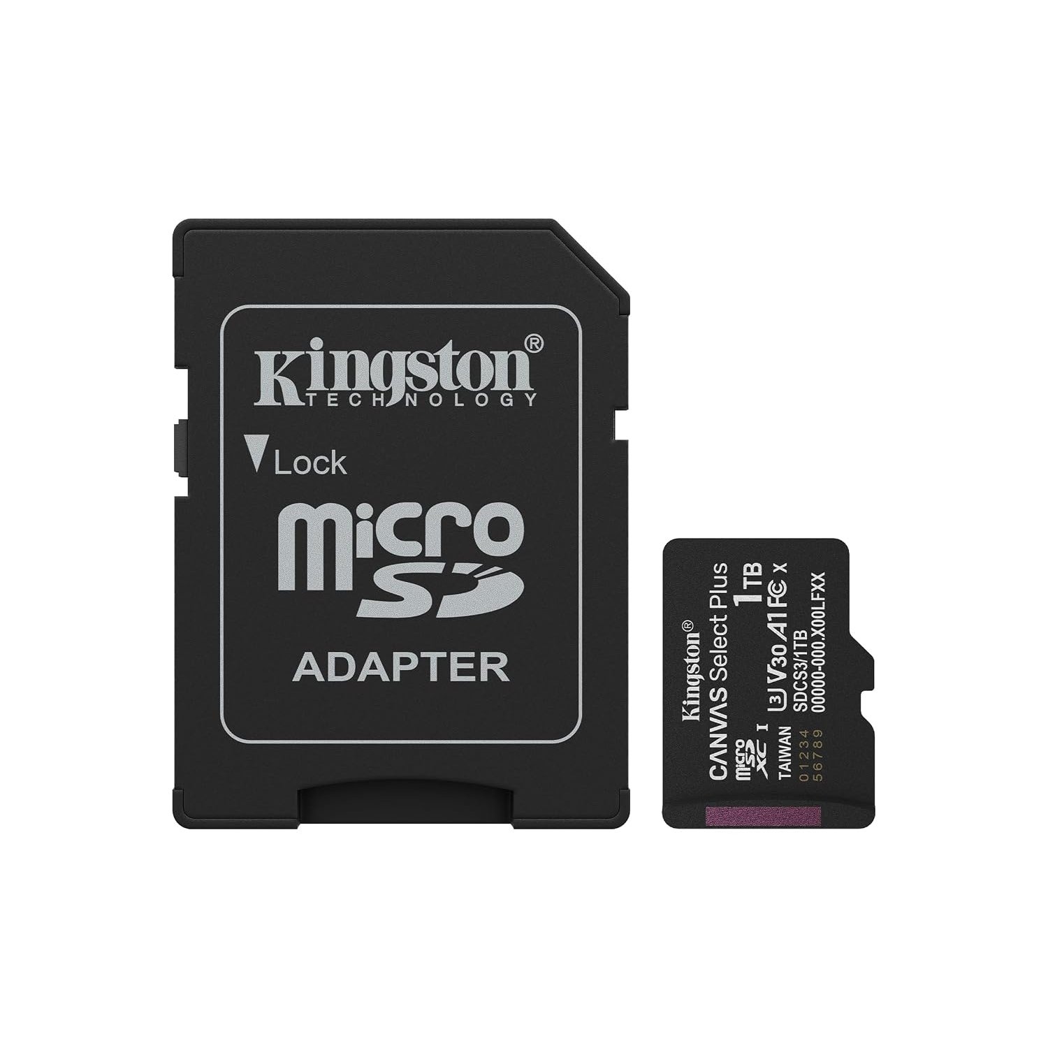 Kingston Canvas Select Plus microSD Memory Card 1TB microSDXC Gen3 150MB/s A1 Card + Adapter - SDCS3/1TB