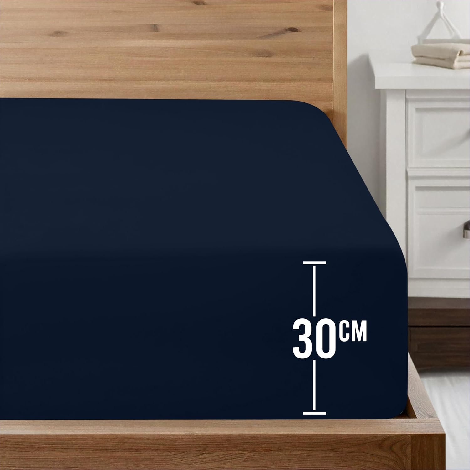 Utopia Bedding King Fitted Sheet, Bulk Pack of 20, Navy