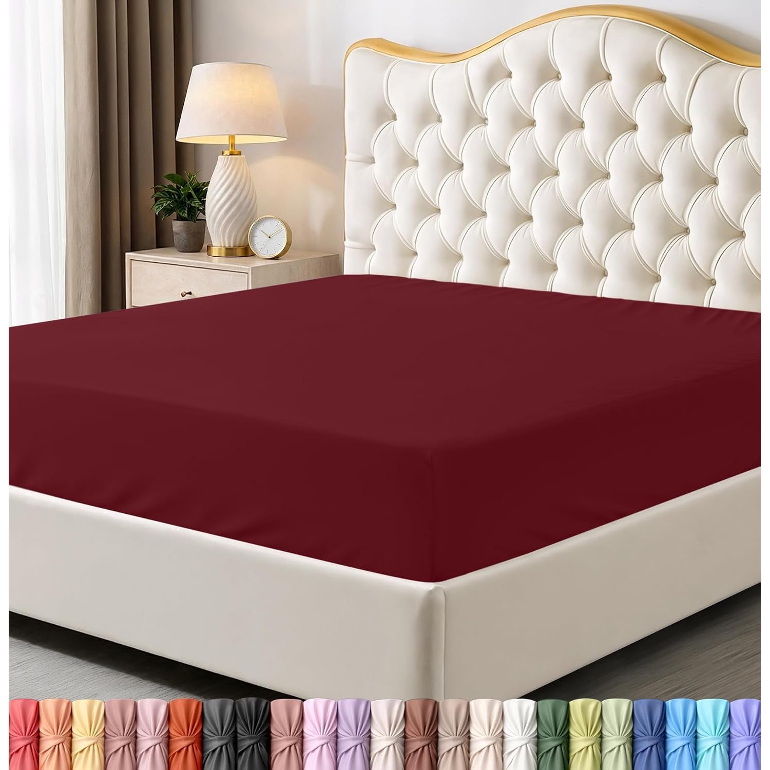 Utopia Bedding Full Fitted Sheet - Bottom Sheet - Deep Pocket - Soft Microfiber -Shrinkage and Fade Resistant-Easy Care -1 Fitted Sheet Only (Red Burgundy)