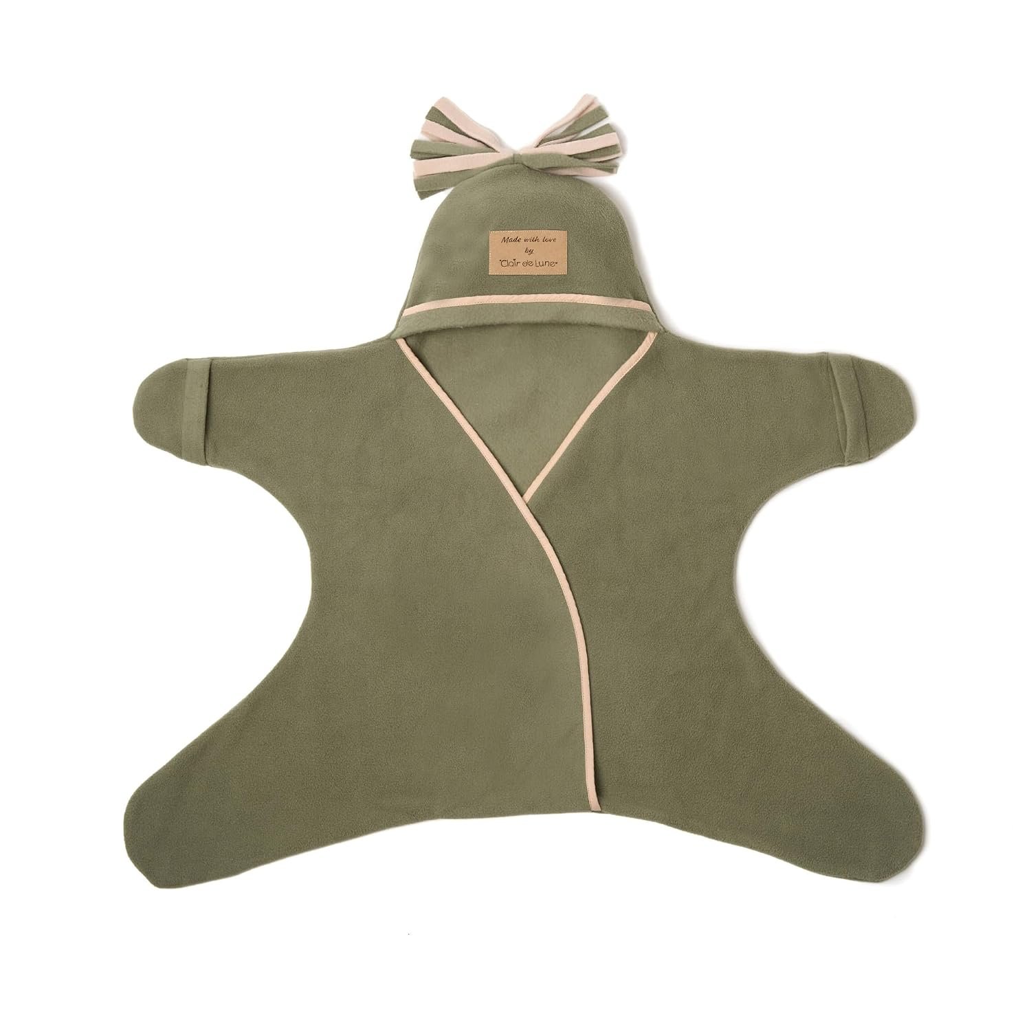 Clair de Lune Star Fleece Baby Wrap Blanket 6-12 Months (Sage Green)