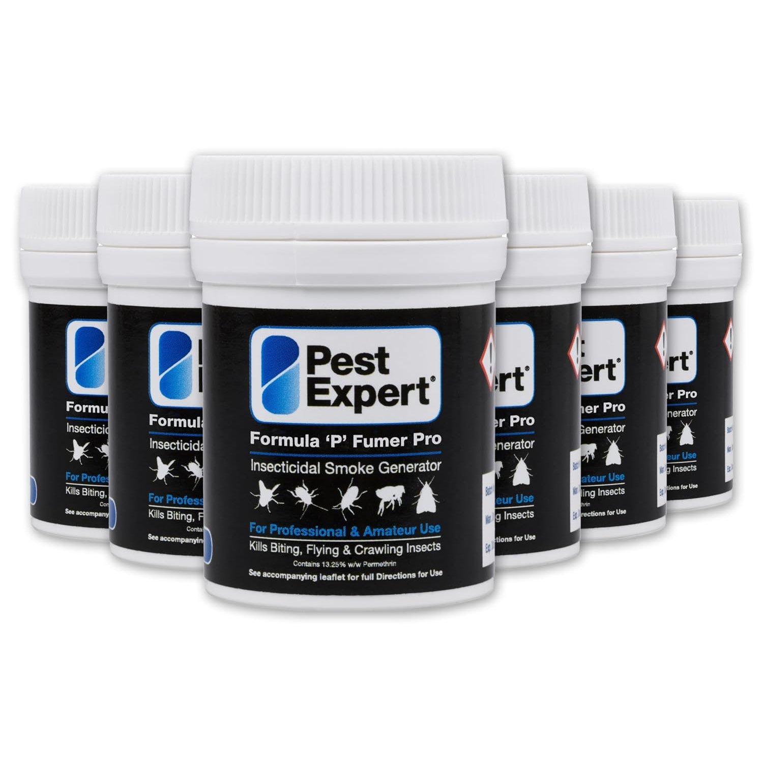 Pest Expert Flea & Cluster Fly Killer Smoke Bombs (6 x 7g) - 240m³ - (7g -TWICE THE SIZE OF MINI SMOKE BOMBS) - Pro Flea Treatment Foggers for the Home - Professional Strength Approved for Amateur Use
