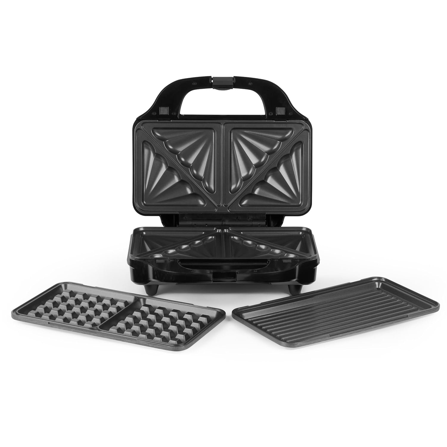 Salter EK2143 3-in-1 Snack Maker - Sandwich Toaster, Waffle Maker, Panini Press Grill, Includes Removable Extra Large Deep Fill Hot Plates, Non-Stick, 900W, Auto Temperature Control, Stay Cool Handle