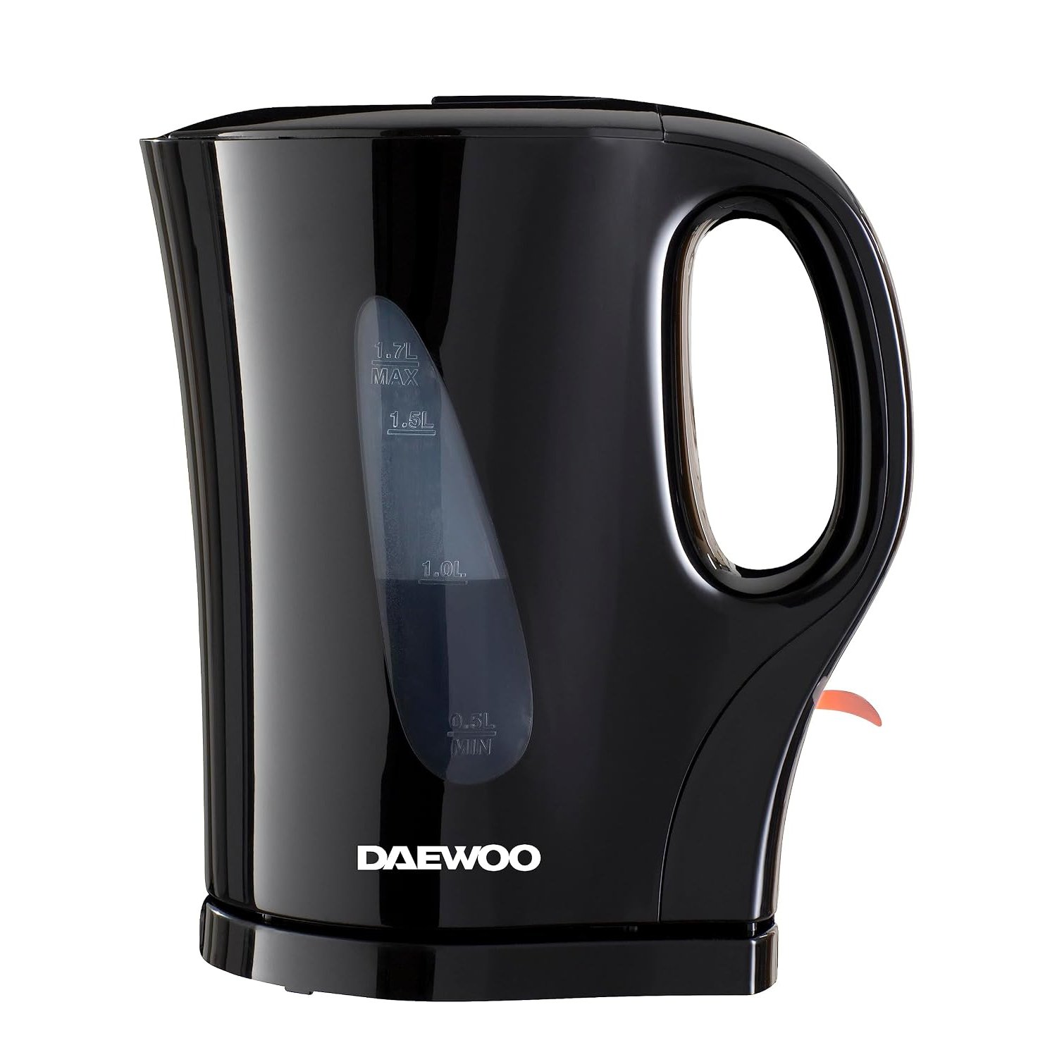 Daewoo Essentials 1.7L Fast Boil Electric Kettle – Black Plastic Cordless Jug with Auto Shut-Off & Boil-Dry Protection, Compact, Easy to Use & Clean