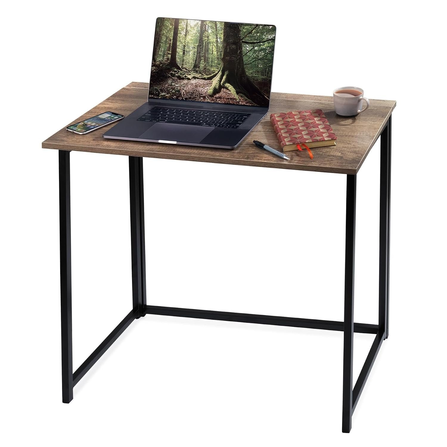 House of Home Space Saving Folding Desk, Compact Foldable Computer Desk for Small Spaces, Easy Assembly, Durable Industrial Style Desk for Home Office, Study, Writing, Arts and Crafts