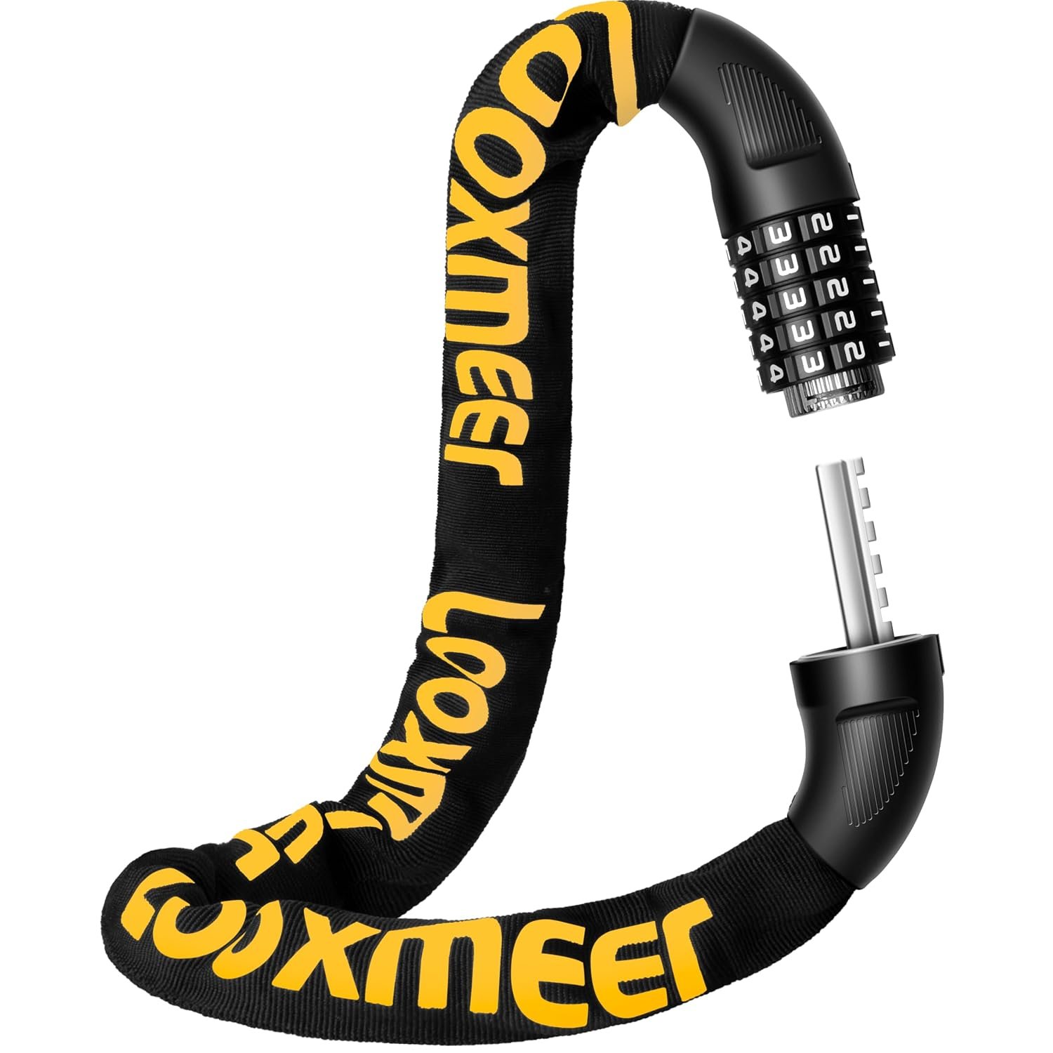 Looxmeer Bike Lock Heavy Duty, 90cm(3ft) Bicycle Lock, High Security Bike Locks, 7mm Cycle Locker, 5-Digit Combination Bikes Chain Locks, Cycling Locker for Motorbike Scooter Gate Fence Grill