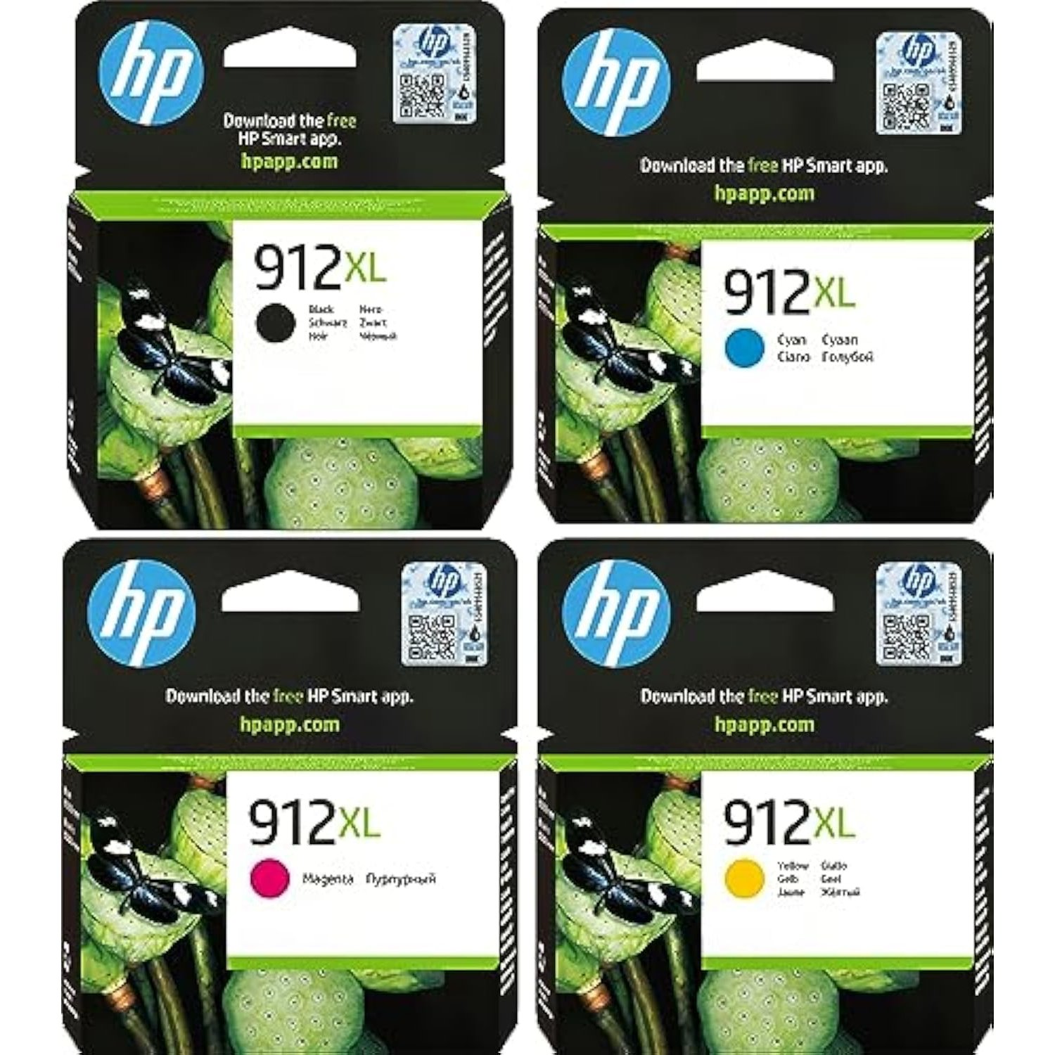 HP 3YP34AE 912XL High Yield Original Ink Cartridge, Black/Cyan/Magenta/Yellow, Multipack
