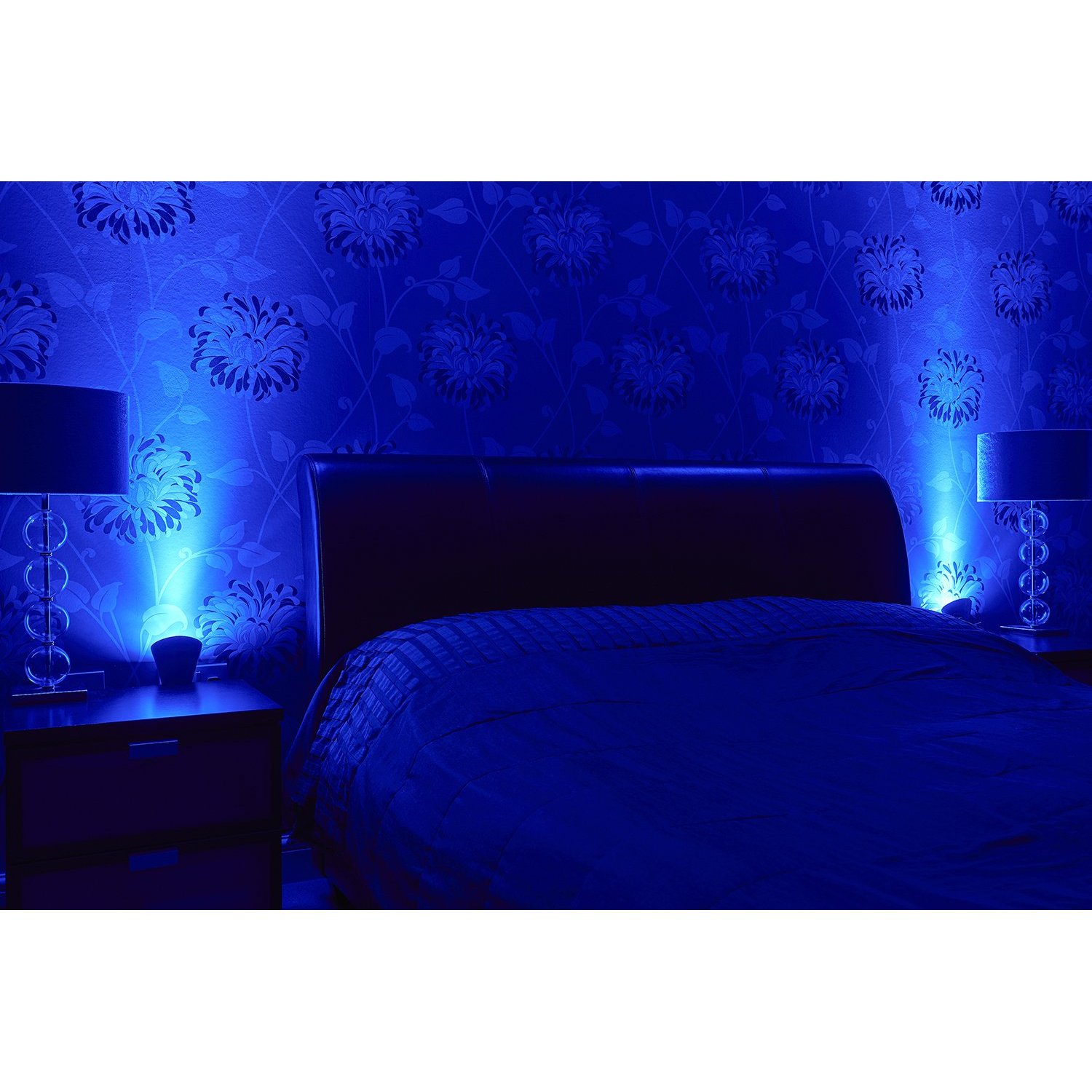 Auraglow Plugin GU10 Spotlight Uplighter Wall Wash Light Plug Socket Lamp with Blue Narrow Beam Bulb