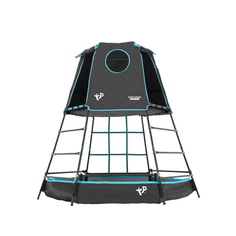 TP Toys Explorer Metal Climbing Frame Black Edition - Outdoor & Garden Den, Adventure Playmat & Cargo Net Entrance Gardens, Outdoor Toys For Kids, Suitable For Kids Aged 3-12 Years.
