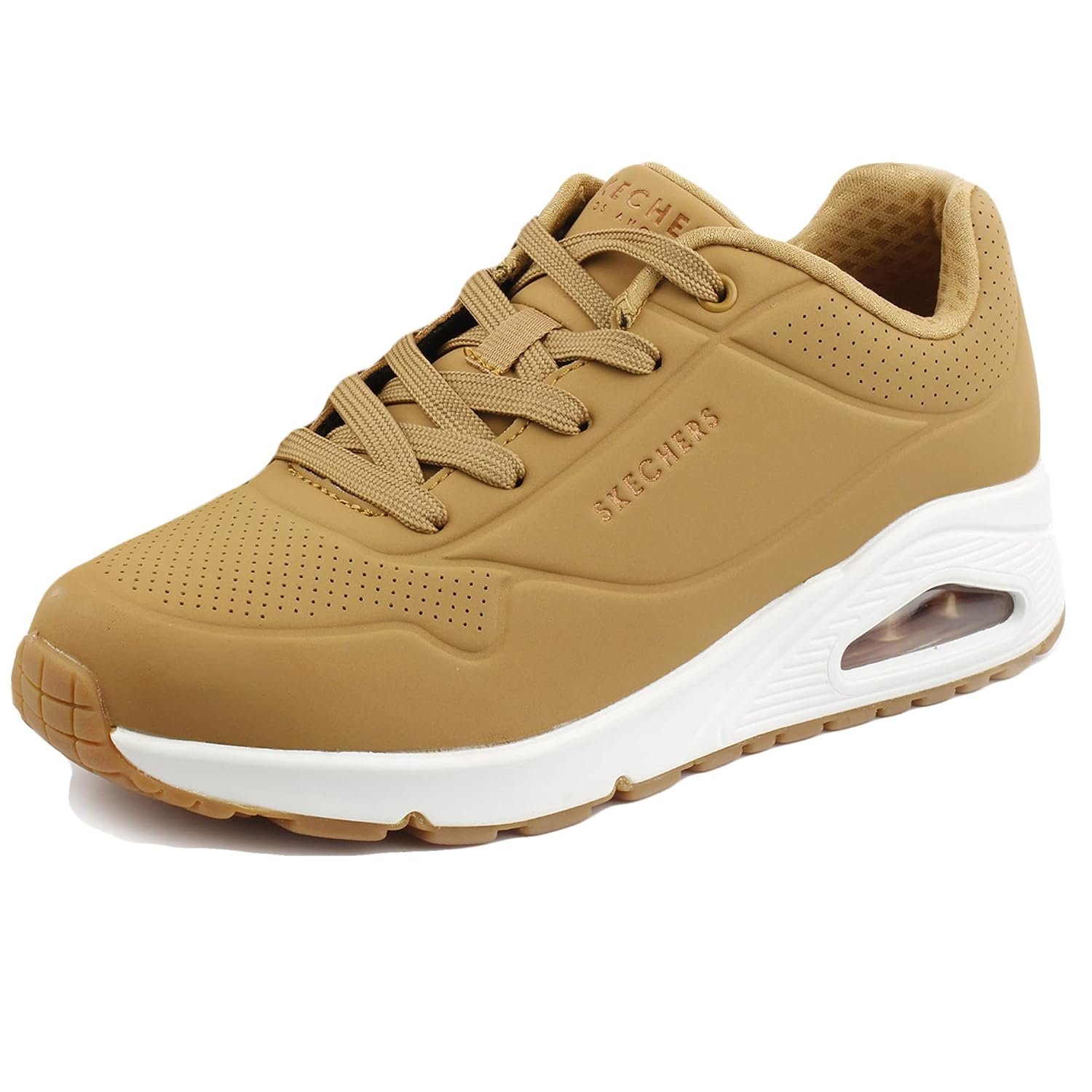 Skechers Women's Uno Stand On Air Trainers, Tan, 7 UK
