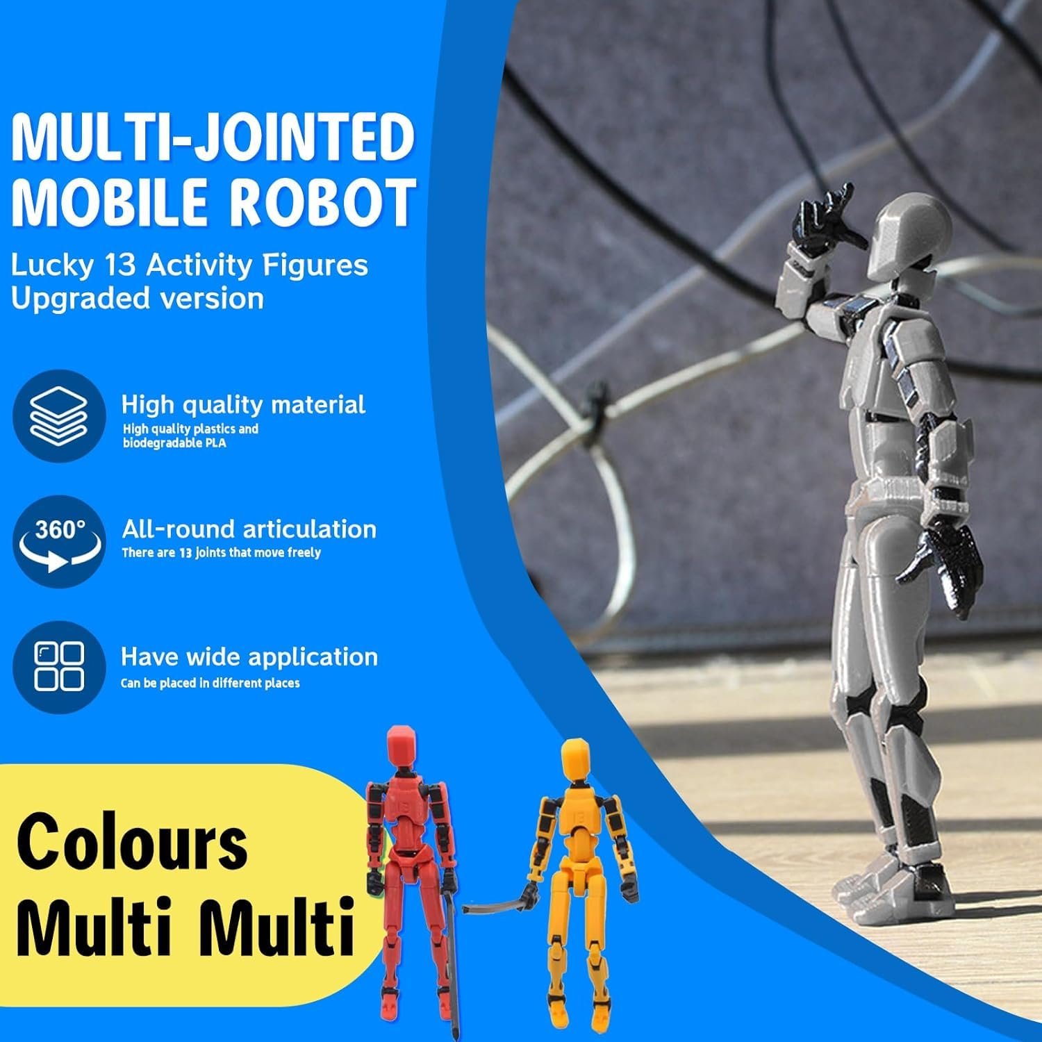 MerryXD 6 Pack Assembly Completed T13 Action Figure,Dummy Nova Titan Lucky 13 Action Figure 3D Printed Multi-Jointed Movable Toy