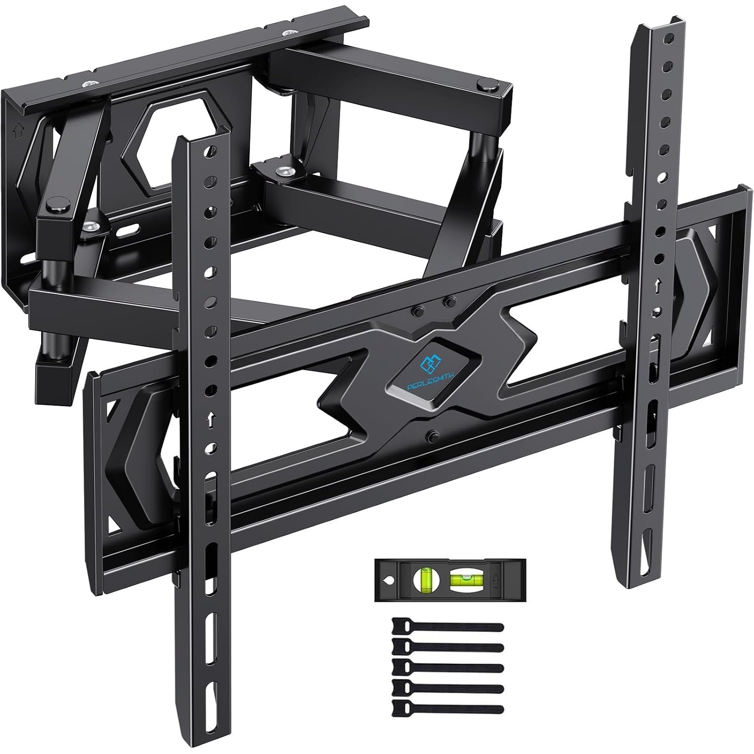 PERLESMITH TV Wall Bracket, Swivel Tilt Wall Mount for 26-70 Inch Flat & Curved TVs up to 45kg, Max. VESA 400x400mm