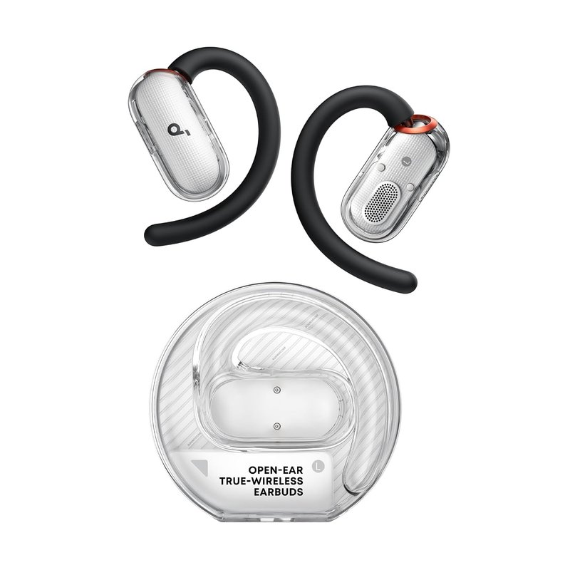 soundcore V40i by Anker, Open-Ear Earbuds, Clear Design, Lidless Case, 4 Adjustable Positions for Every Ear Size, Richer Bass, IP55, 21H Playtime, AI Clear Calls, Bluetooth 5.4, App Control