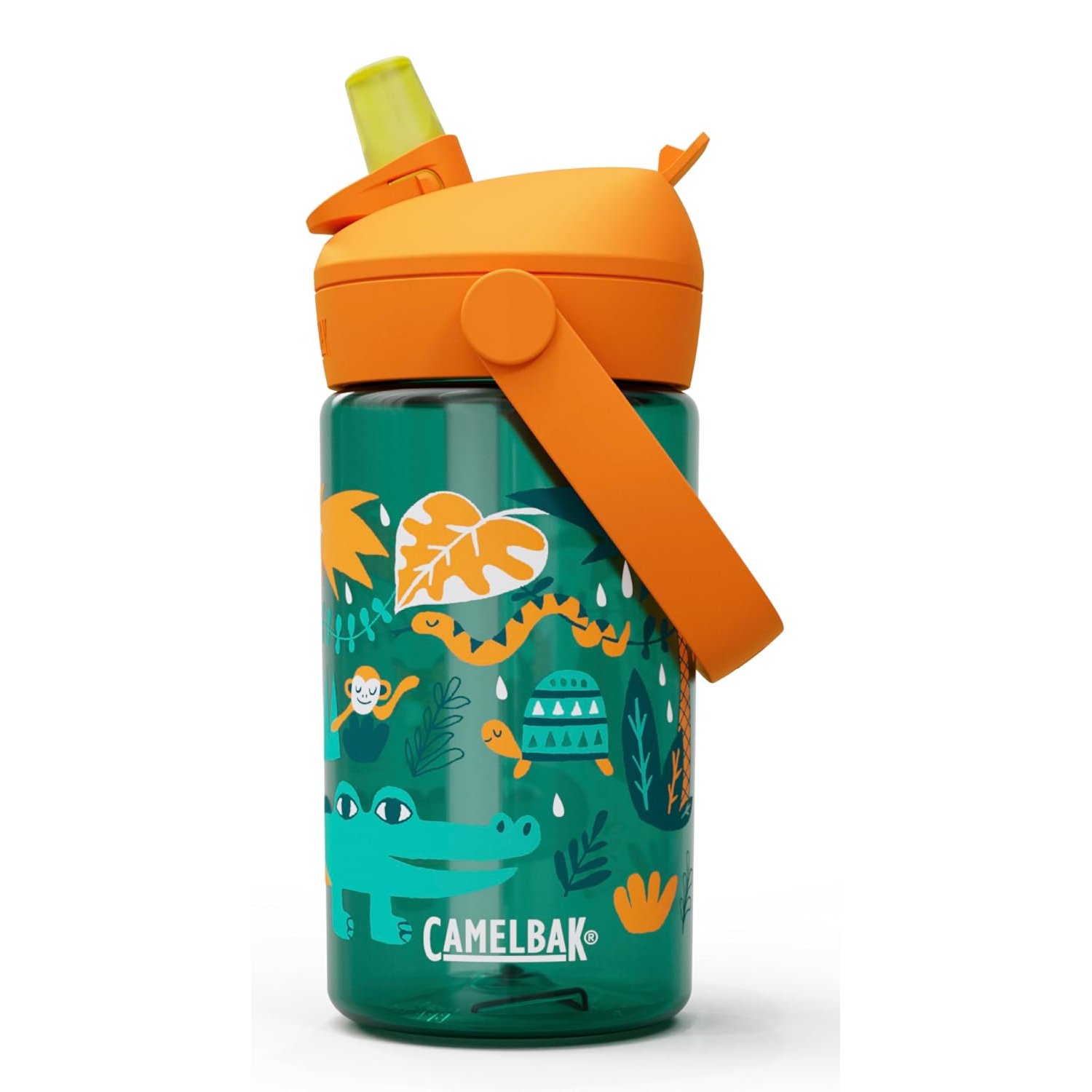 Camelbak THRIVE FLIP STRAW KIDS 14OZ – sport bottle – leak-proof – child-friendly size – easy drinking closure – ideal for on the go – Jungle Animals, size: OS