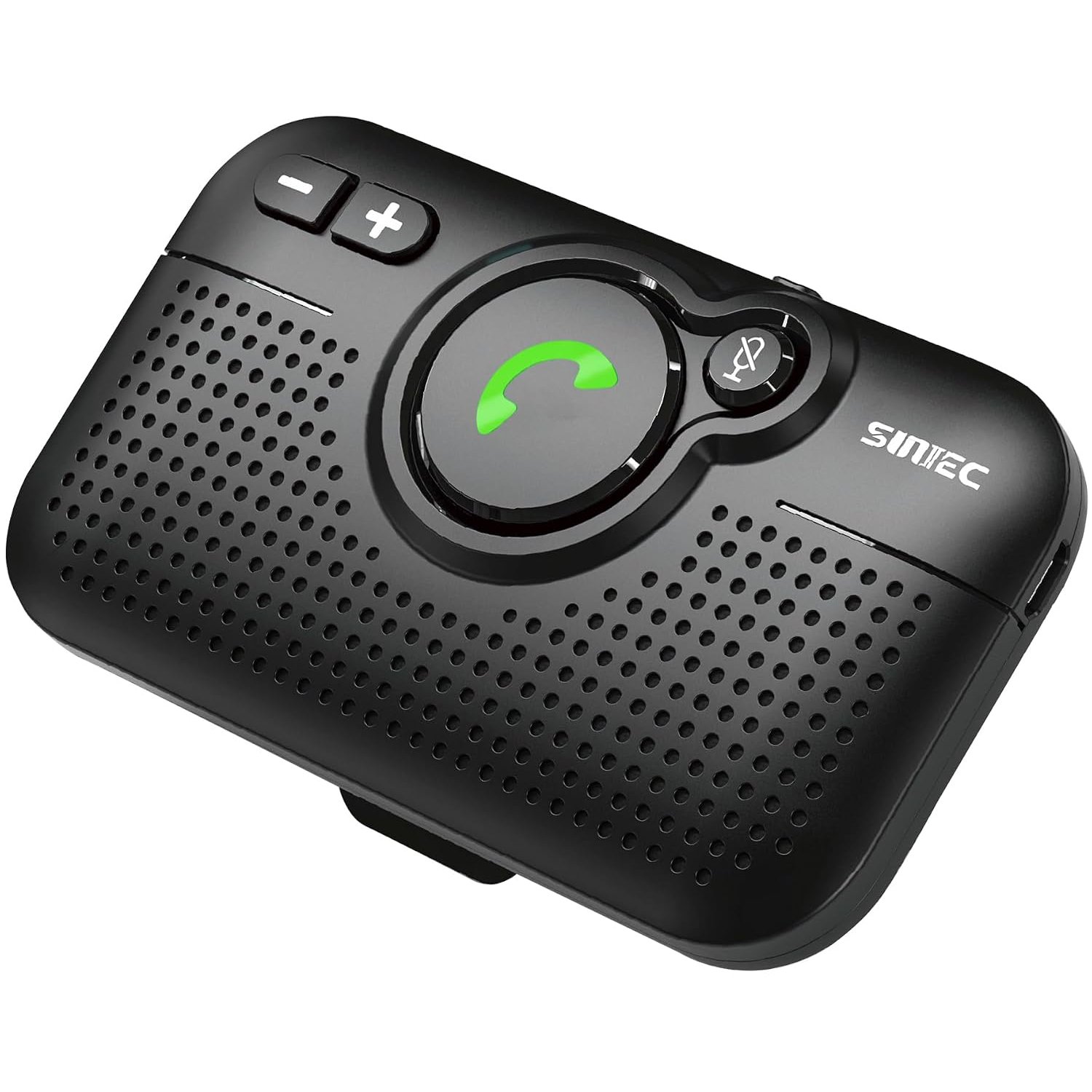Hands Free Car Phone Kit Bluetooth, SUNITEC Bluetooth Speaker for Car, AUTO Power ON, Support Siri Voice Assistant, 3W Speaker Handsfree Calling Kit with Visor Clip