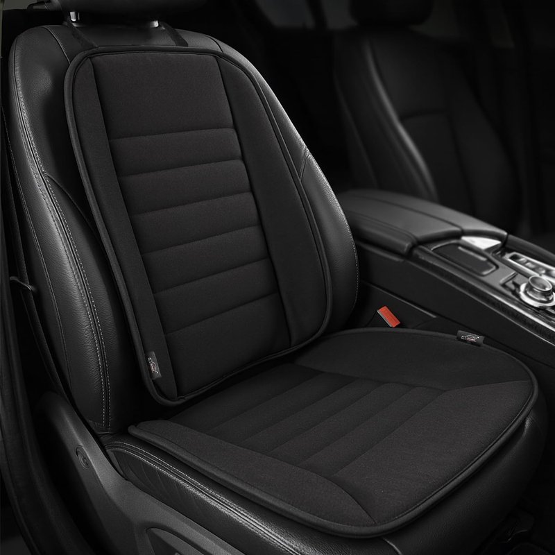 Xtremeauto Car Seat Cushion with Back Support Pillow – 2-Piece Memory Foam Seat & Lumbar Support Set for Pain Relief and Posture – Ergonomic Comfort Cushion for Car, Van, Office, or Truck (Black)